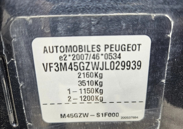 Peugeot 5008 cena 85000 przebieg: 73500, rok produkcji 2018 z Konin małe 781